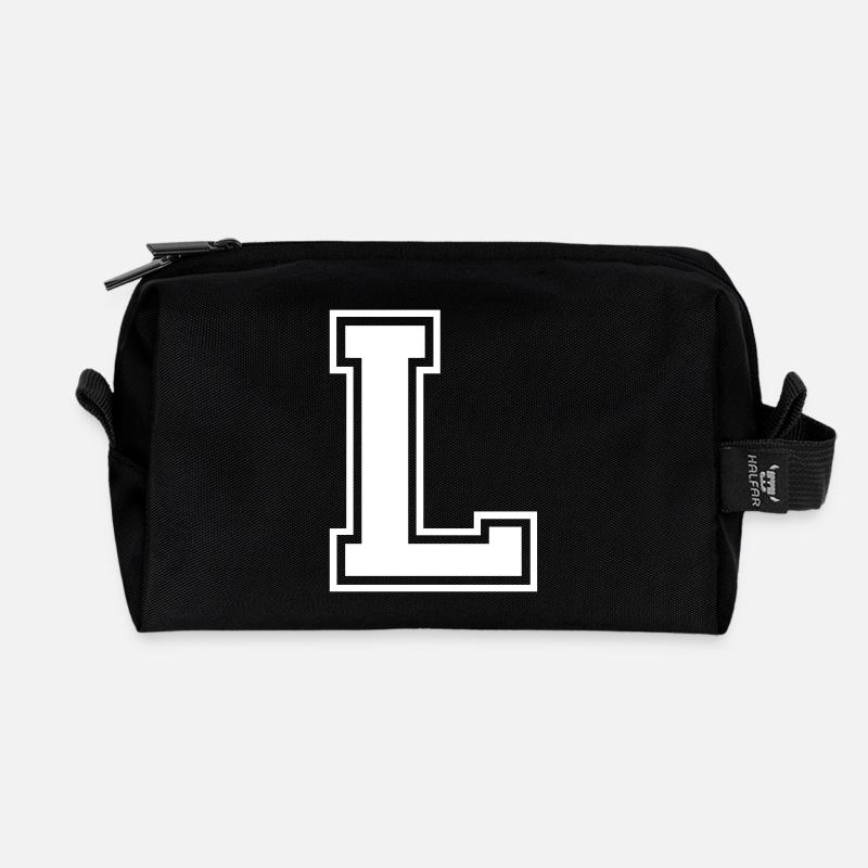 l - Recycelte Kulturtasche - Schwarz