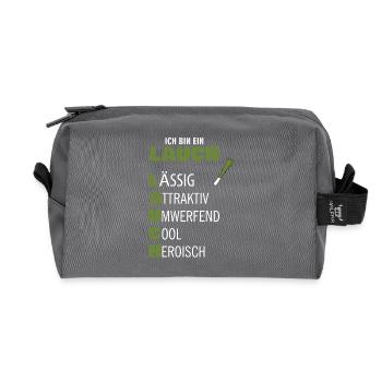 leek - Recycled Toiletry Zip Bag - anthracite - Front