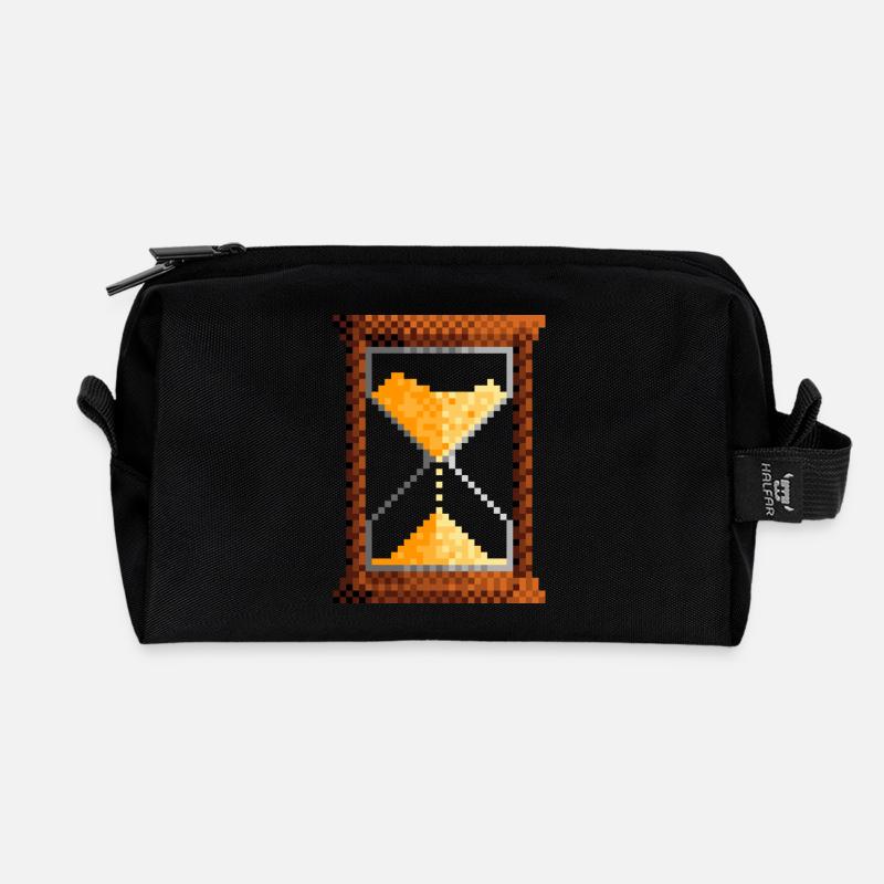 Sanduhr - Recycelte Kulturtasche - Schwarz