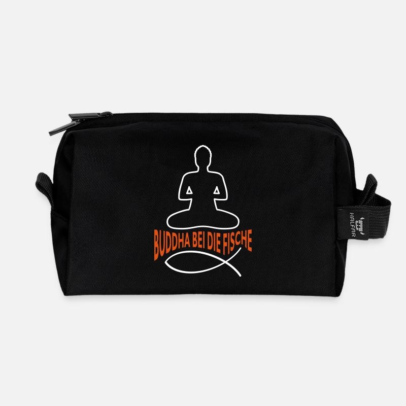 BUDDHA BEI DIE FISCHE - Recycelte Kulturtasche - Schwarz