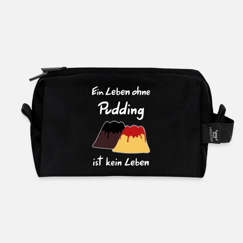 Ein Leben ohne Pudding ist kein Leben - Recycelte Kulturtasche - Schwarz