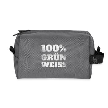 100% vert et blanc – Fierté et passion - Trousse de toilette en tissu recyclé - anthracite - Devant