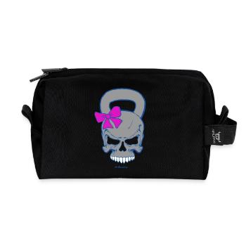 Kettlebell-Skull (weiblich) - Recycelte Kulturtasche - Schwarz - Vorne