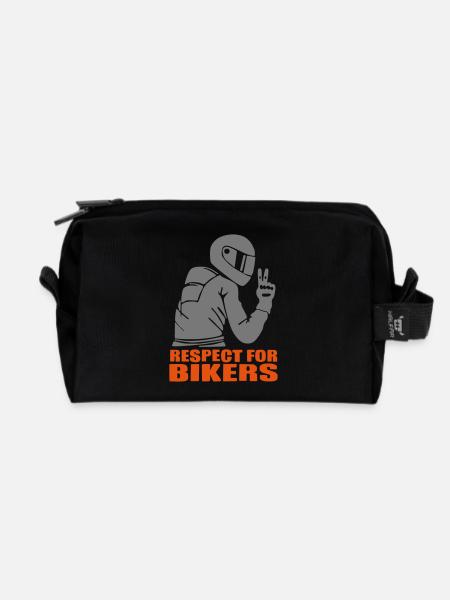 Respekt Biker - Recycelte Kulturtasche - Schwarz