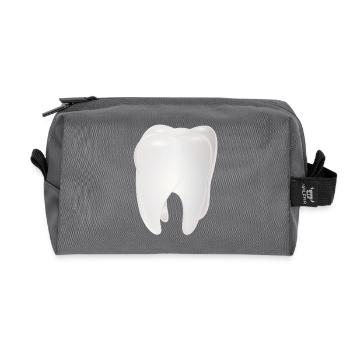 radiant white tooth - Recycled Toiletry Zip Bag - anthracite - Front