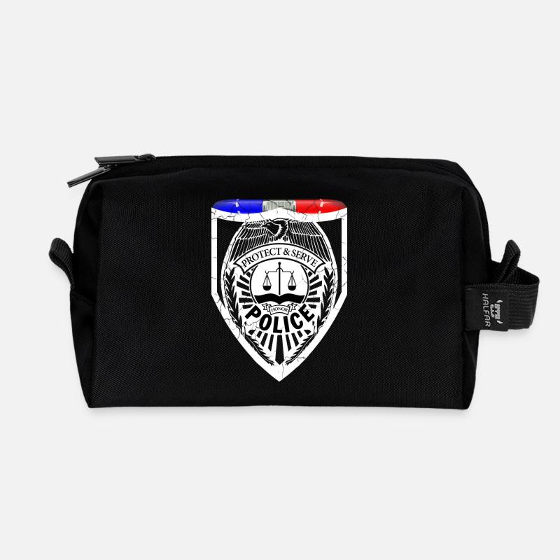 Polizist - Recycelte Kulturtasche - Schwarz