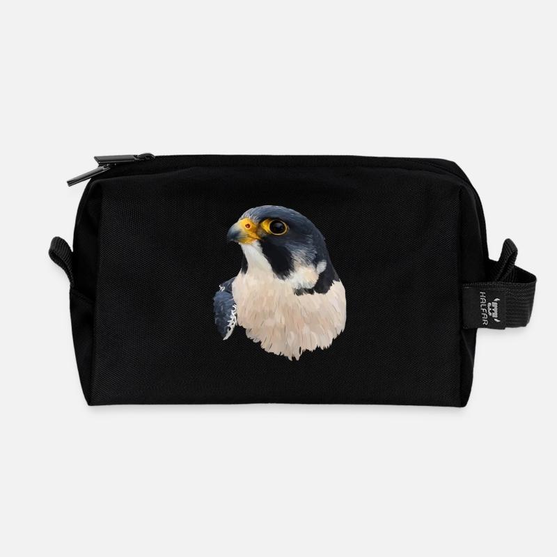 Peregrine falcon - Recycled Toiletry Zip Bag - black