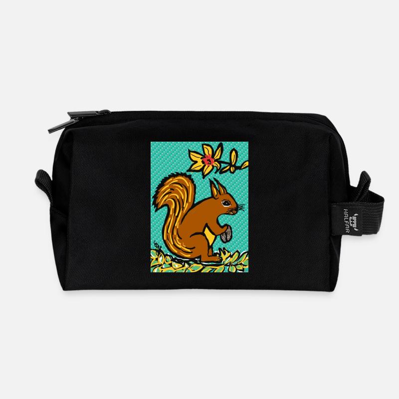 Eichhörnchen I Tier I Urlaub I Wald I EG - Recycelte Kulturtasche - Schwarz