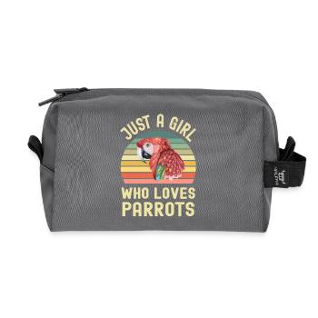 Parrot Macaw - Recycled Toiletry Zip Bag - anthracite - Front