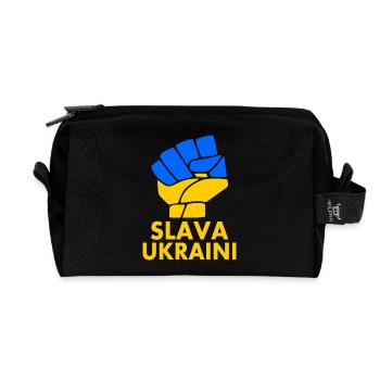 Slava ukraini - Recycled Toiletry Zip Bag - black - Front