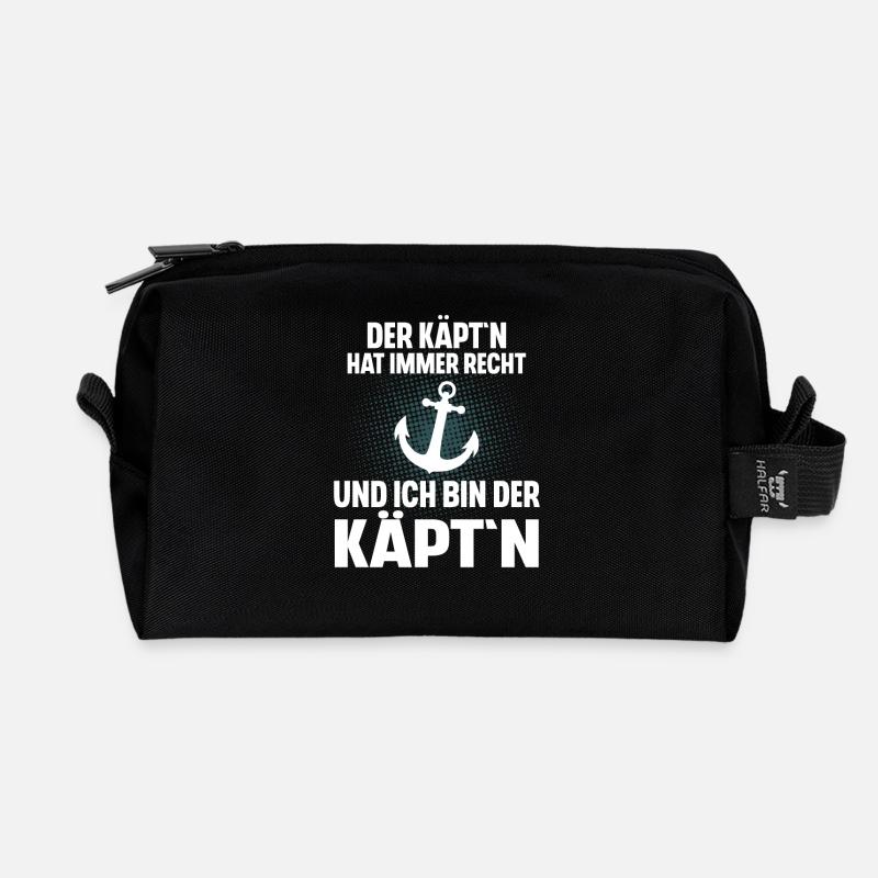 Kapitän Segeln Motorboot Boot Schiff Segler - Recycelte Kulturtasche - Schwarz