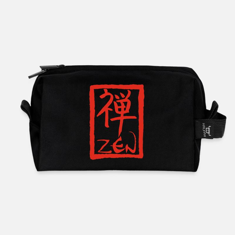 Das Wort Zen auf Japanisch (rot) - Recycelte Kulturtasche - Schwarz