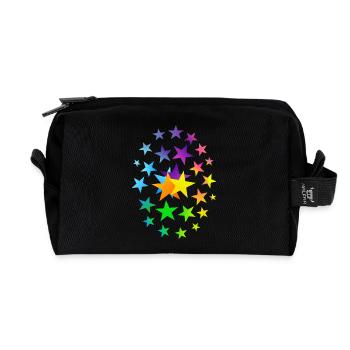 STERNE Sternchen viele Sterne - Recycelte Kulturtasche - Schwarz - Vorne