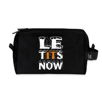 Frohe Weihnachten 2023 - Let it Snow Funny Spruch - Recycelte Kulturtasche - Schwarz - Vorne