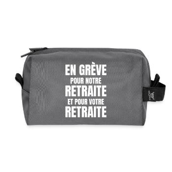 retraite, réforme des retraites - Trousse de toilette en tissu recyclé - anthracite - Devant