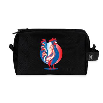 Coq Bleu Blanc Red Emblem of La France - Recycled Toiletry Zip Bag - black - Front