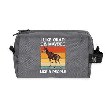 I like Okapi - Recycled Toiletry Zip Bag - anthracite - Front