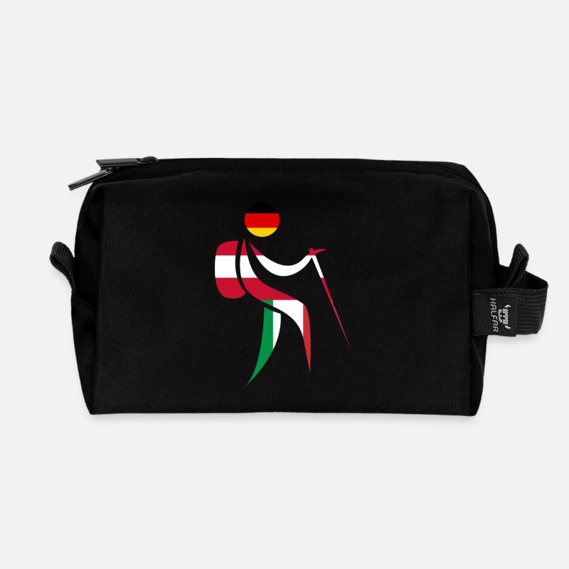 Alpenüberquerung E5 Wandern - Recycelte Kulturtasche - Schwarz