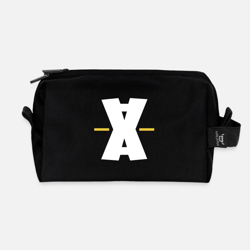 Art numérique Double X dash - Trousse de toilette en tissu recyclé - noir