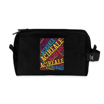 Sicilia t-shirt Acireale t shirt nuage de mots - Trousse de toilette en tissu recyclé - noir - Devant