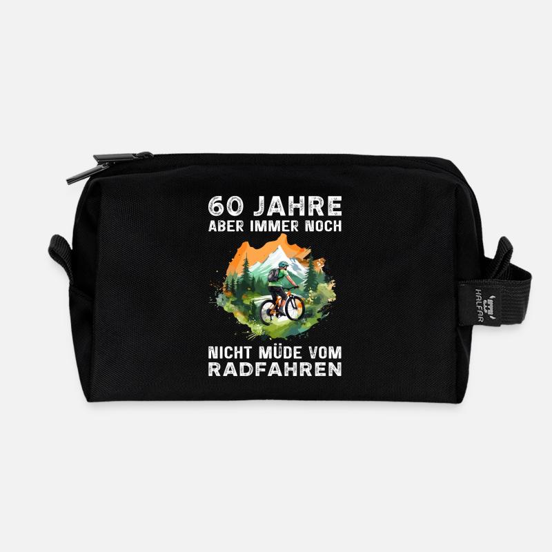Fahrradfahrer Radfahrer 60 Geburtstag Spruch - Recycelte Kulturtasche - Schwarz