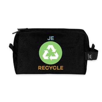 Je Recycle - Trousse de toilette en tissu recyclé - noir - Devant