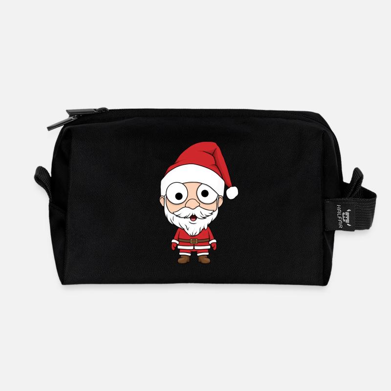 Chibi Santa - Trousse de toilette en tissu recyclé - noir