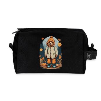 Ours mignon - Trousse de toilette en tissu recyclé - noir - Devant