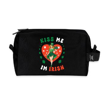 Kiss me, I'm Irish - Recycled Toiletry Zip Bag - black - Front