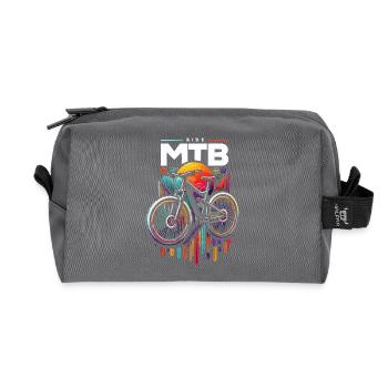 Lebendiges MTB-Radfahren Sonnenuntergang Design - Recycelte Kulturtasche - Anthrazit - Vorne