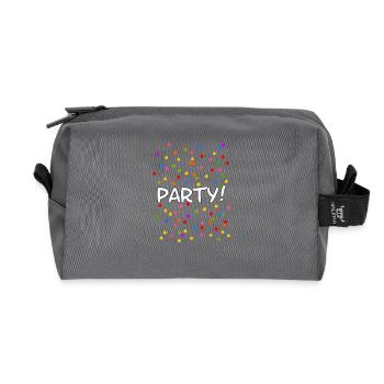 Party Konfetti Silvester Karneval - Recycelte Kulturtasche - Anthrazit - Vorne