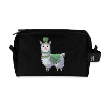 St. Patricks Day Süßes Lama Cartoon - Recycelte Kulturtasche - Schwarz - Vorne
