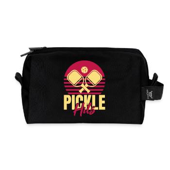 Pickleball Hits - Recycled Toiletry Zip Bag - black - Front