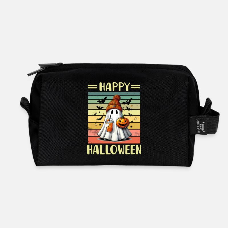 Halloween Gespenst - Recycelte Kulturtasche - Schwarz