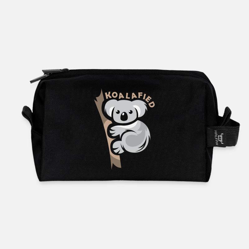 koala lustige Sprüche comic koalafied Symbol Logo - Recycelte Kulturtasche - Schwarz