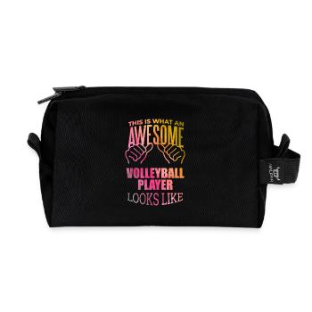 volley-ball - Trousse de toilette en tissu recyclé - noir - Devant