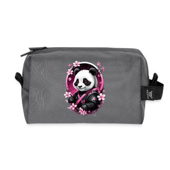 Panda japan pink asien - Recycelte Kulturtasche - Anthrazit - Vorne