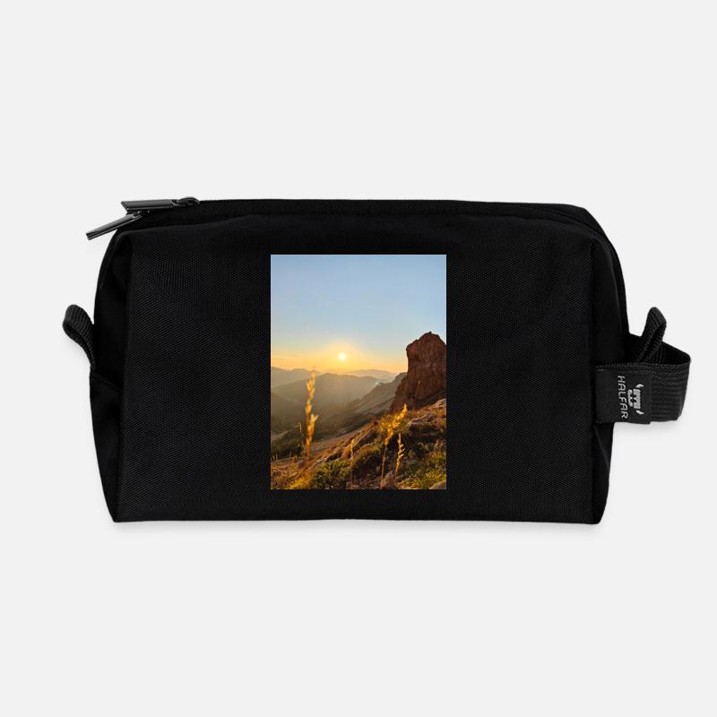 Sunset - Recycled Toiletry Zip Bag - black