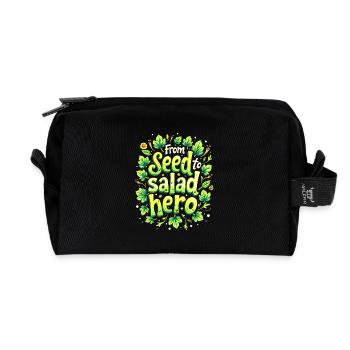 VOM SAMEN ZUM SALATHELDEN - Recycelte Kulturtasche - Schwarz - Vorne