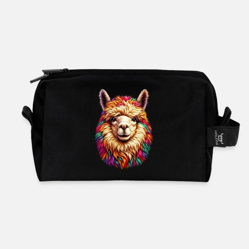 Alpaka - Recycelte Kulturtasche - Schwarz