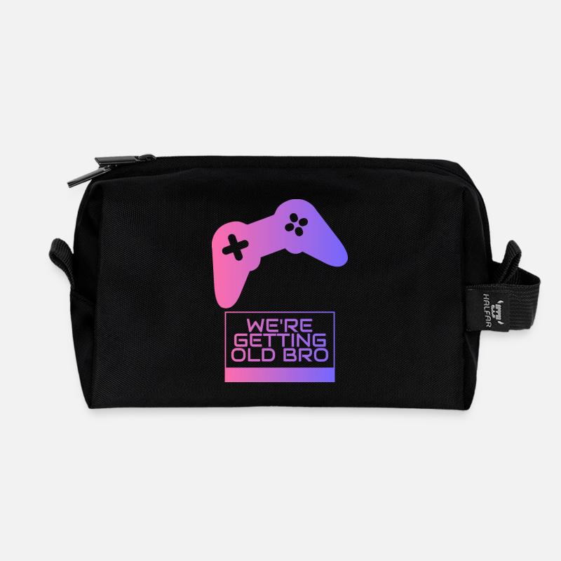 Wir werden alt, Bruder-Gamer - Recycelte Kulturtasche - Schwarz