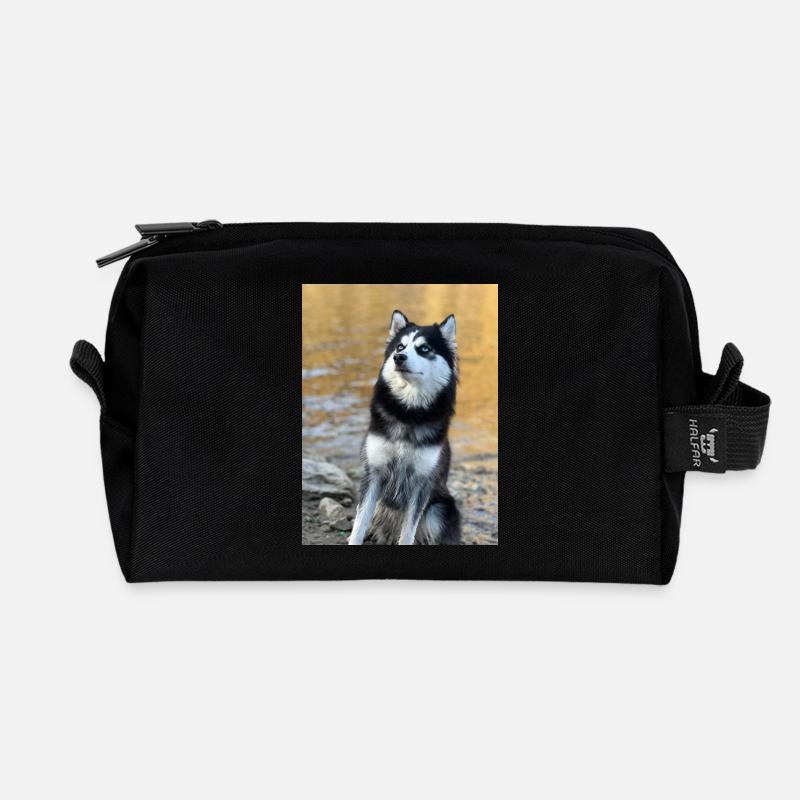 Husky - Recycelte Kulturtasche - Schwarz