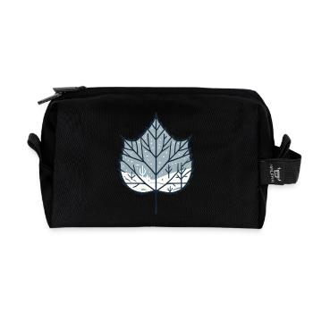 Blatt mit Winterlandschaft - Recycelte Kulturtasche - Schwarz - Vorne