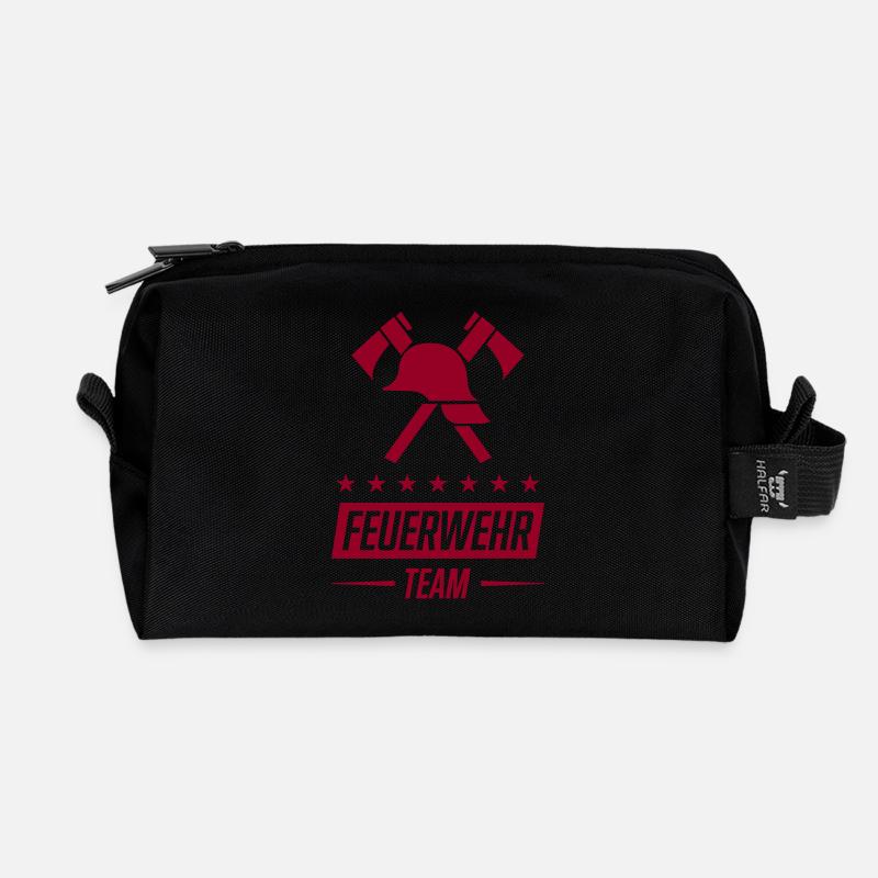 feuerwehr team - Recycelte Kulturtasche - Schwarz
