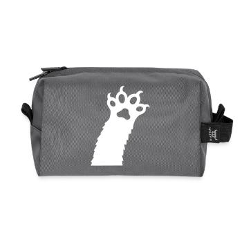 Katzen Klauen Pfoten Tatzen Krallen Silhouette - Recycelte Kulturtasche - Anthrazit - Vorne