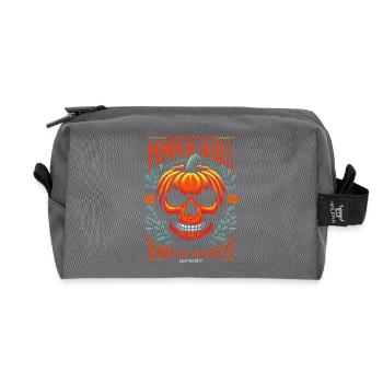 Citrouille Crâne Spooky Halloween Saison - Trousse de toilette en tissu recyclé - anthracite - Devant
