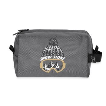 Snow Stoke - Recycled Toiletry Zip Bag - anthracite - Front