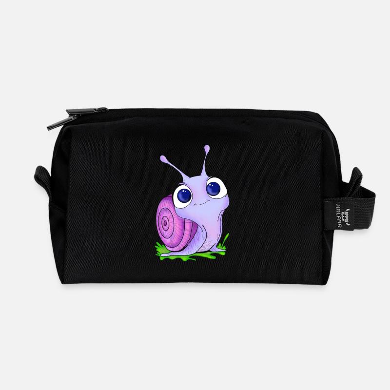 Baby snail - Recycled Toiletry Zip Bag - black
