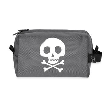 Skull and bones - Recycled Toiletry Zip Bag - anthracite - Front