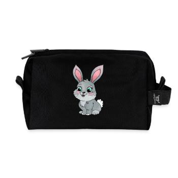 Little Rabbit - Recycled Toiletry Zip Bag - black - Front